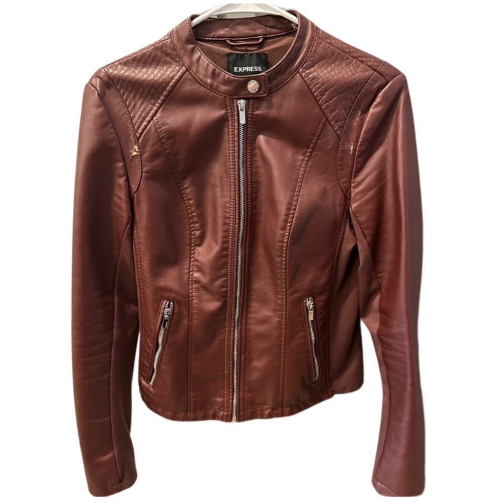 Express faux leather bomber jacket size small